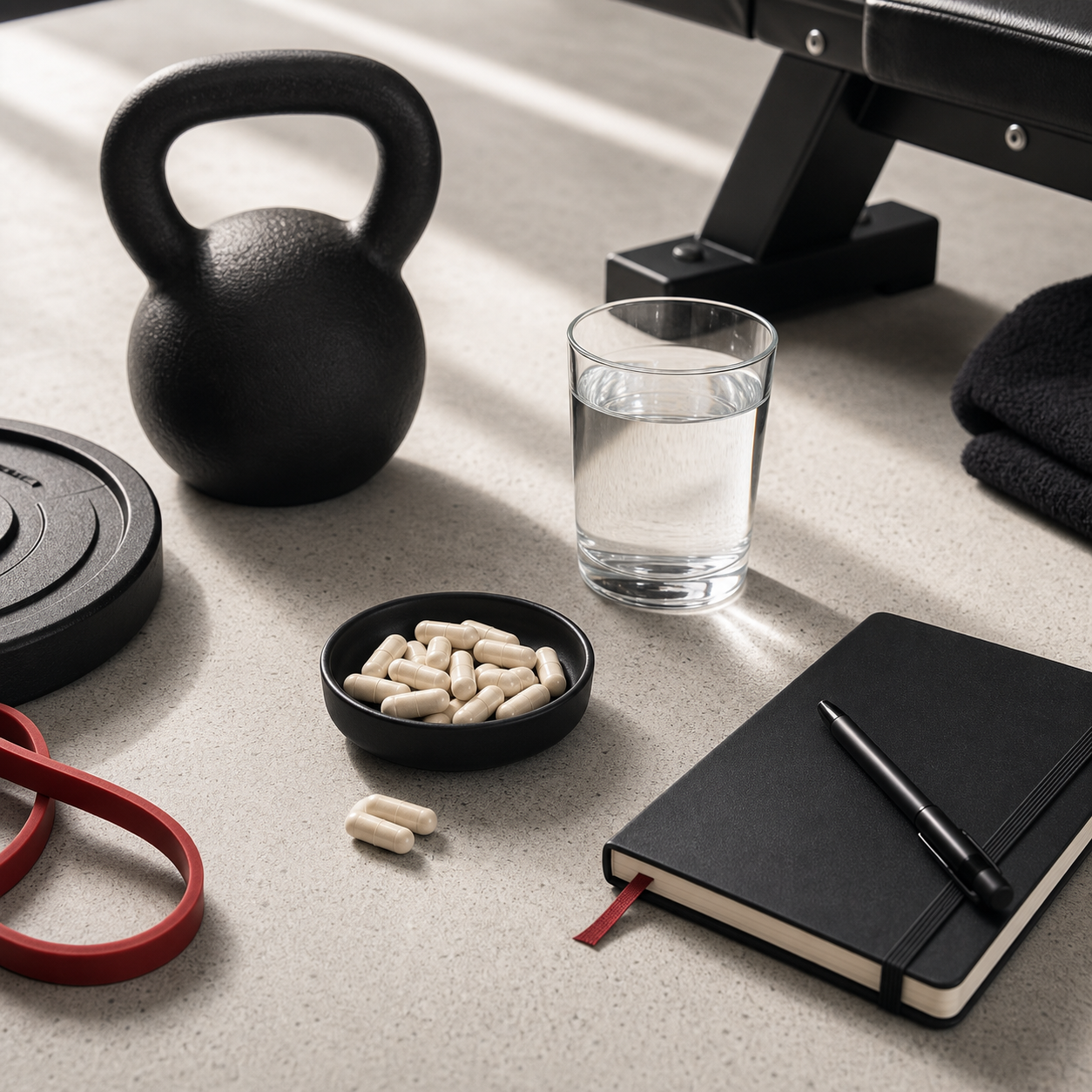 Editorial image representing Baseline, Daily saturation for strength, power, and recovery.